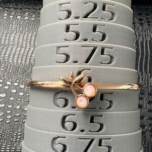 Coach Cherry Charm Bangle Bracelet Rose Gold Tone Pink